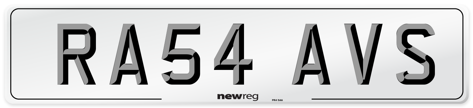 RA54 AVS Number Plate from New Reg